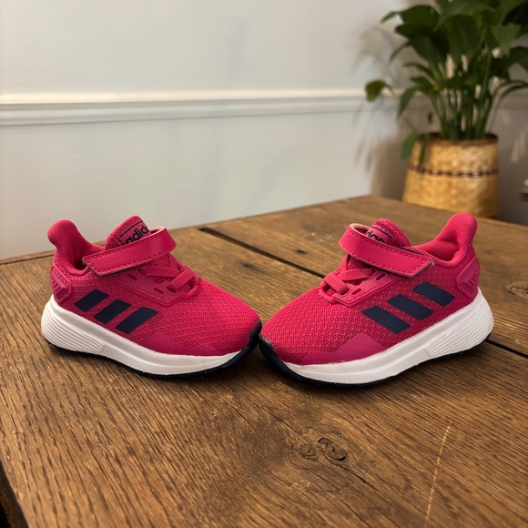 adidas Other - NWOT Adidas Toddler Sneakers Duramo 9 Rose Red & Navy Tennis Shoes Size 4